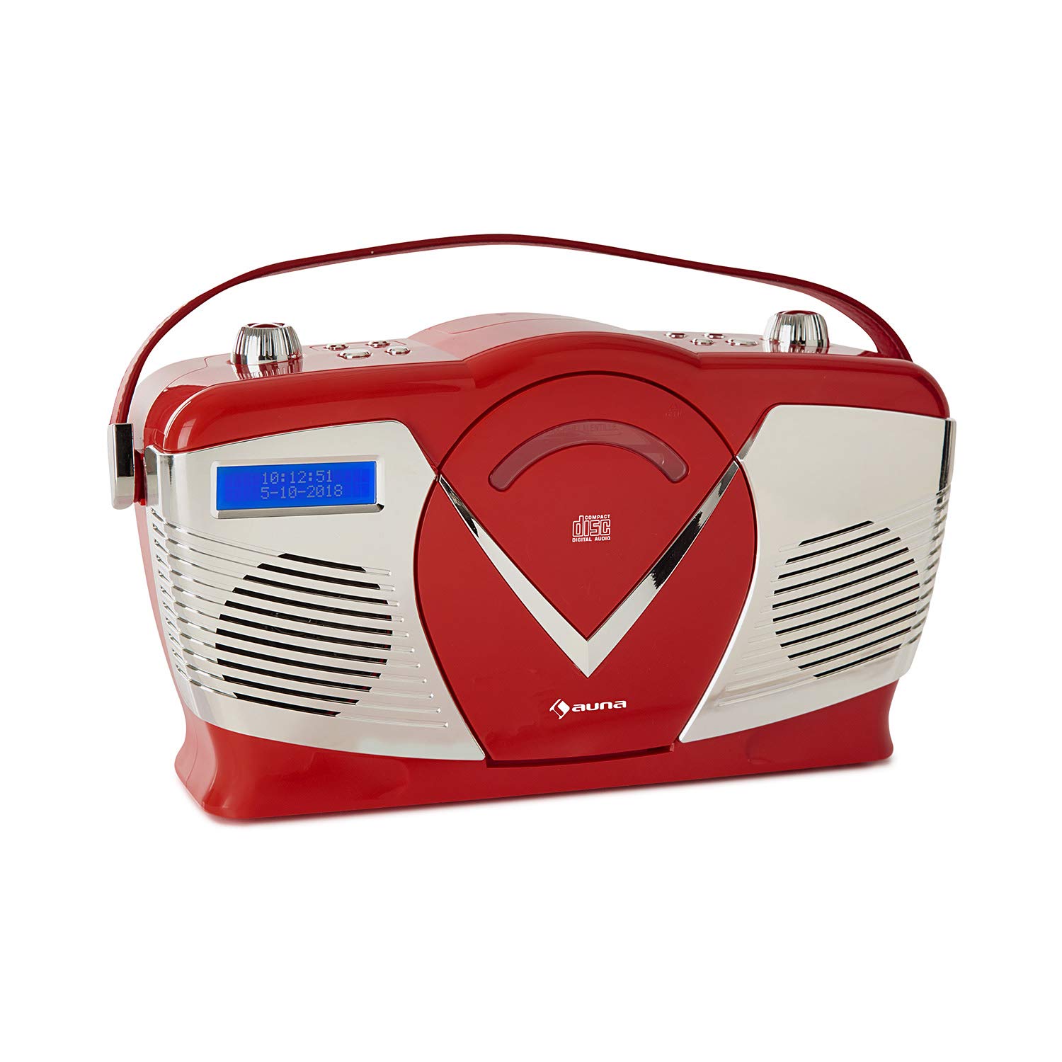 auna-rcd-70-dab-retro-cd-radio-mit-dab-ukw-und-bluetooth-rot image 1