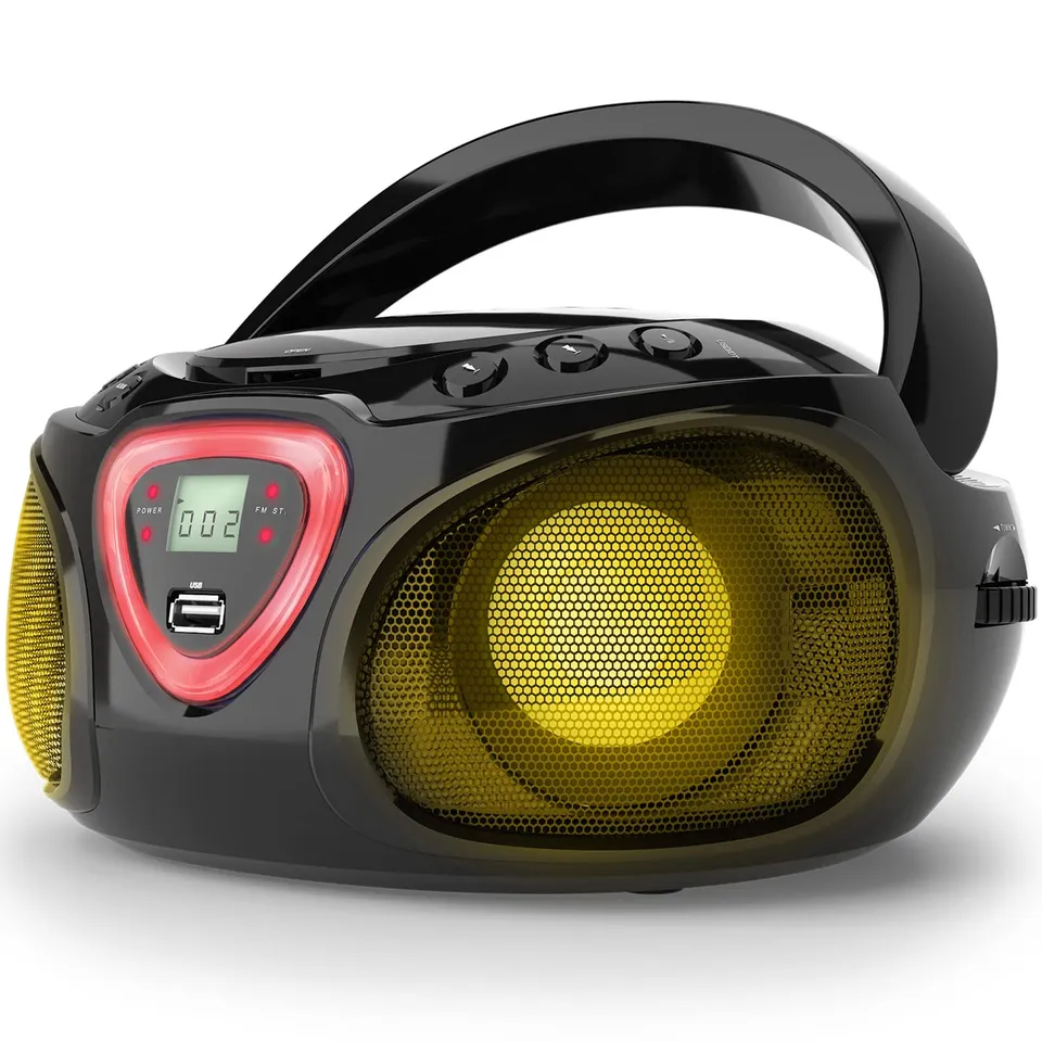 auna-roadie-cd-radio-boombox-mit-bluetooth-usb-und-led-licht-schwarz image 1
