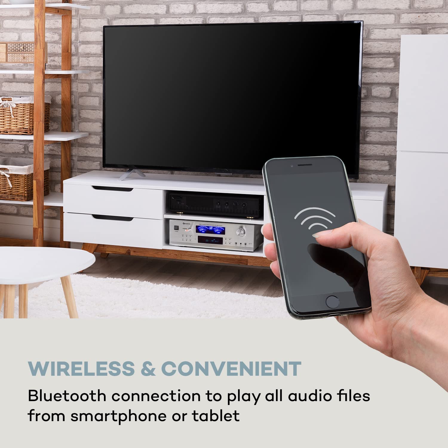 auna-amp-5100-bt-5-1-surround-verst-rker-390-watt-mit-bluetooth-und-vu-meter-wei image 3