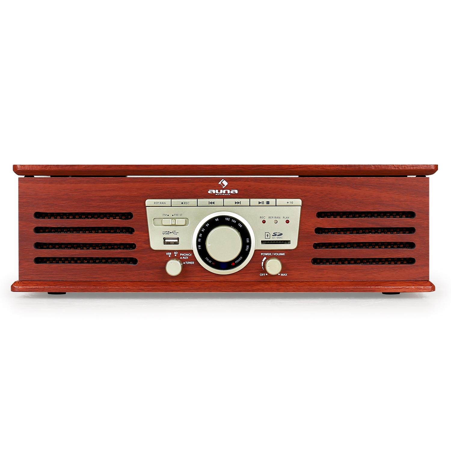 auna-tt-92b-plattenspieler-mit-usb-sd-mp3-aux-und-stereo-lautsprecher-holz image 3
