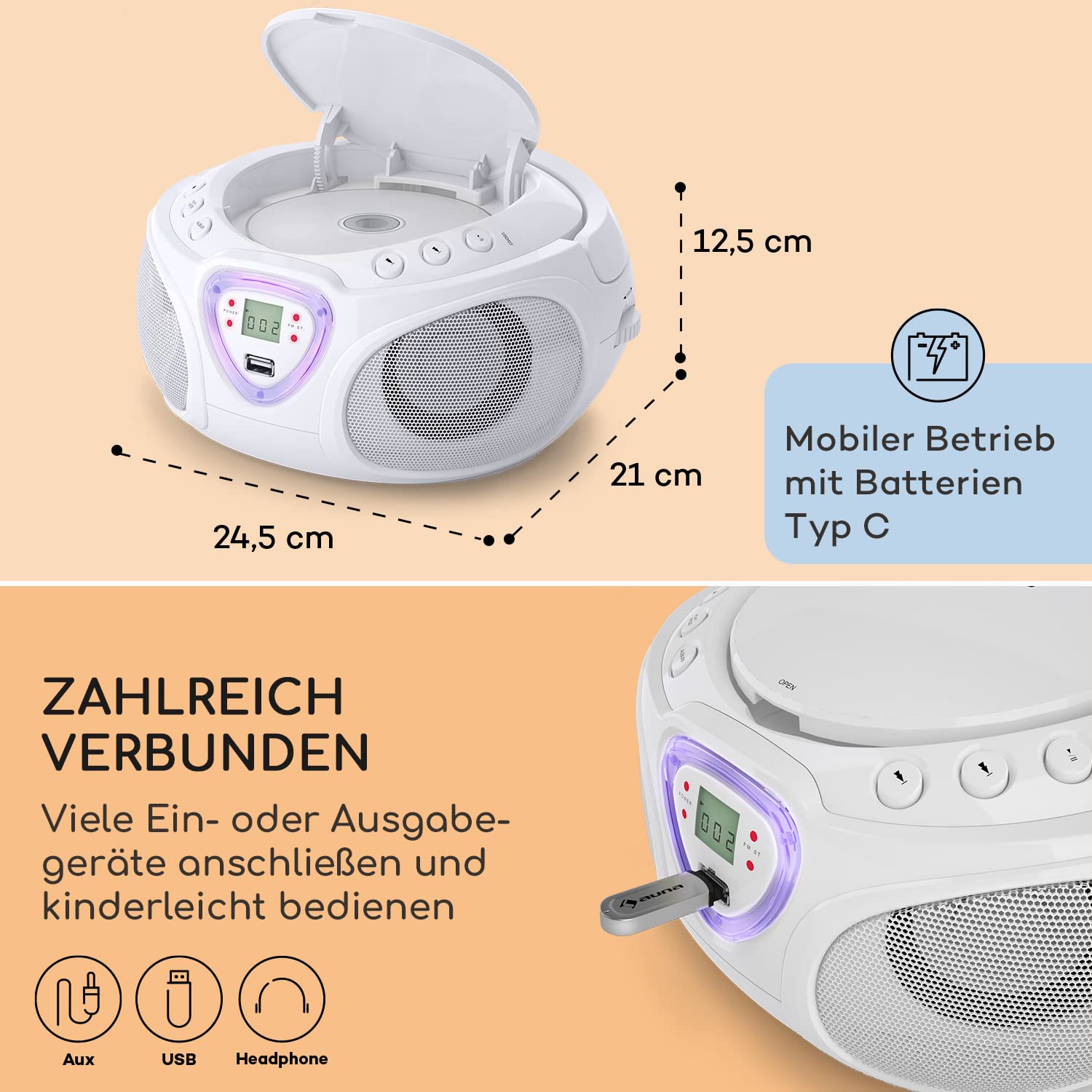 auna-roadie-ghettoblaster-stereoanlage-mit-bluetooth-cd-und-usb-wei image 6