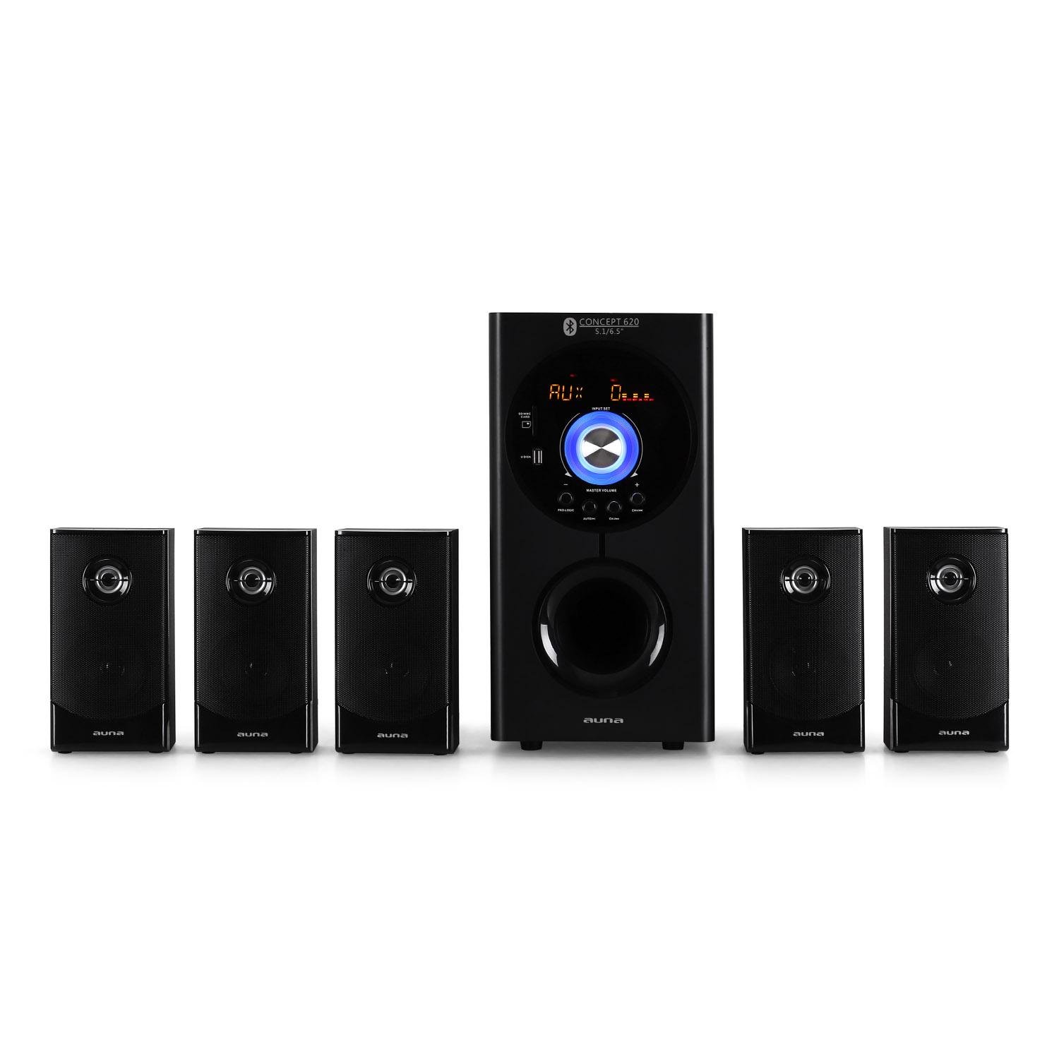 auna-concept-5-1-soundsystem-heimkino-95w-mit-bluetooth-usb-und-sd-schwarz image 2