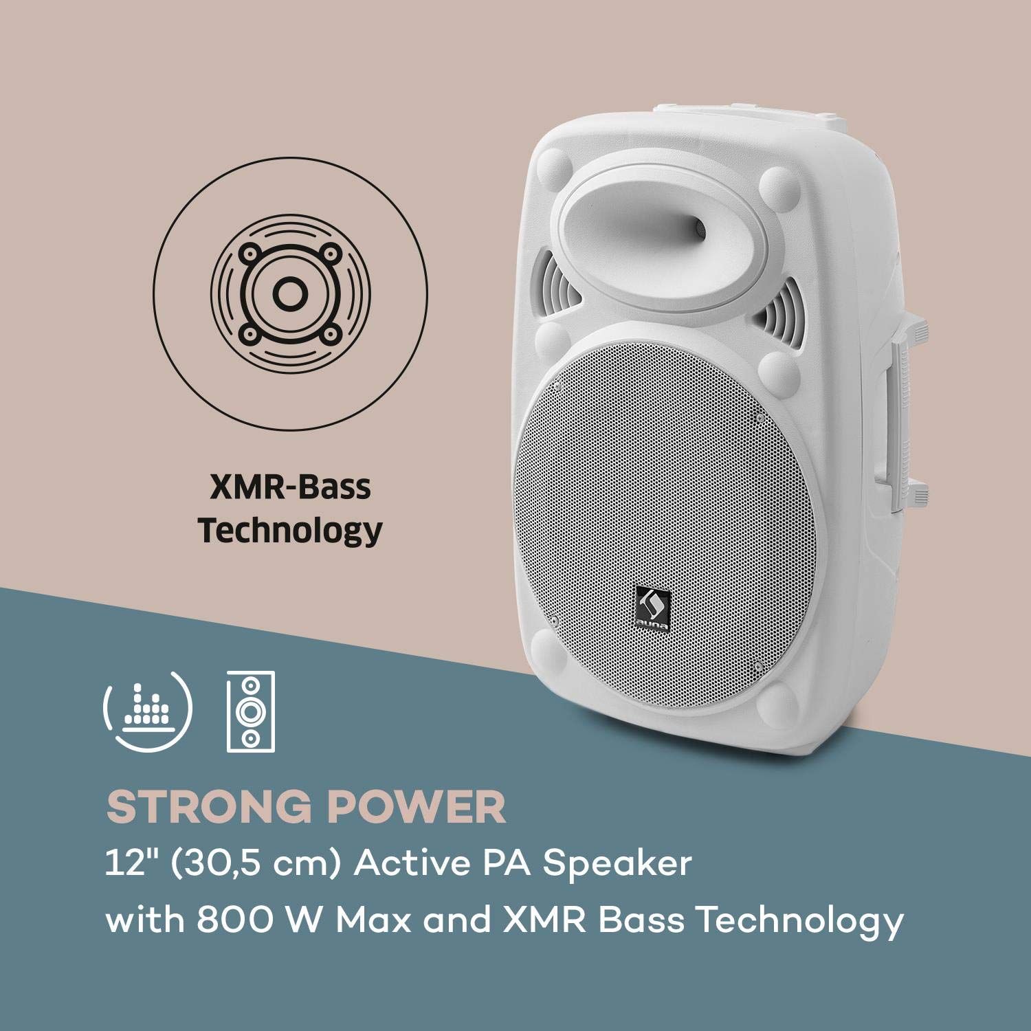 auna-streetstar-mobile-pa-anlage-15-zoll-800-watt-mit-bluetooth-usb-sd-wei image 2