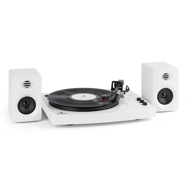 auna-tt-play-plattenspieler-set-mit-2-stereolautsprechern-bluetooth-wei image 1