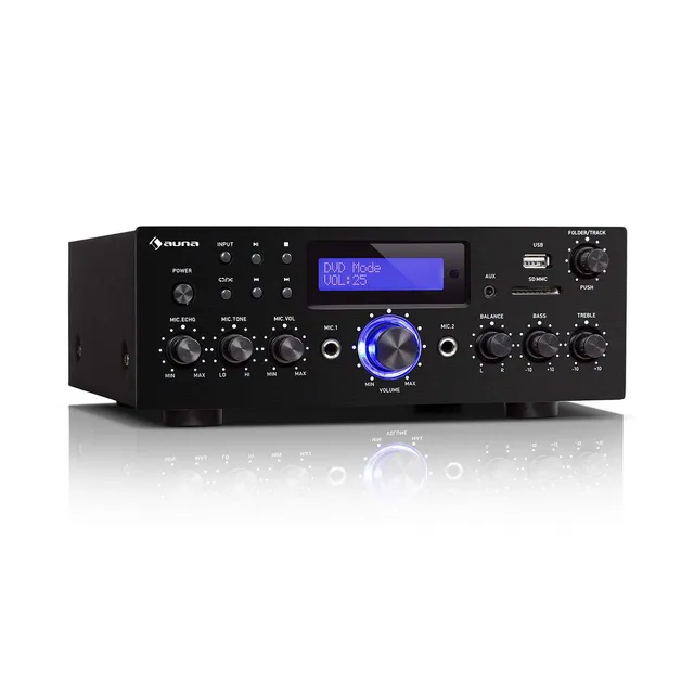 auna-amp-5-bt-hifi-verst-rker-2x50w-mit-bluetooth-usb-sd-und-mikrofon-schwarz image 1