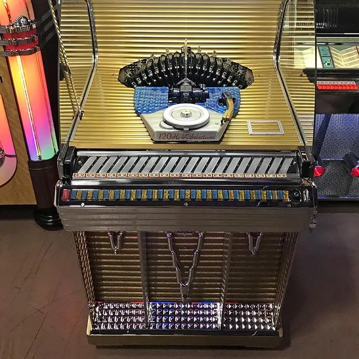 rock-ola-1454-jukebox-vintage-vinyl-jukebox-von-1956-silber image 4