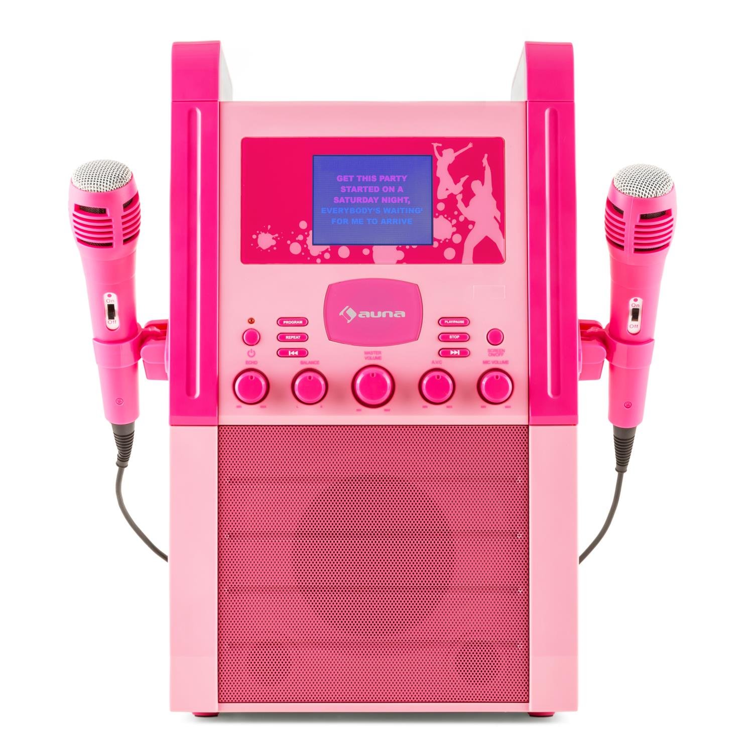 auna-ka8p-v2-pk-karaoke-anlage-mit-cd-g-player-2-mikrofonen-und-tft-display-pink image 3