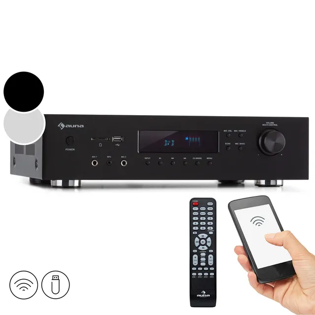auna-mini-hifi-verst-rker-mit-bluetooth-5-kanal-stereo-verst-rker-mit-fernbedien image 1