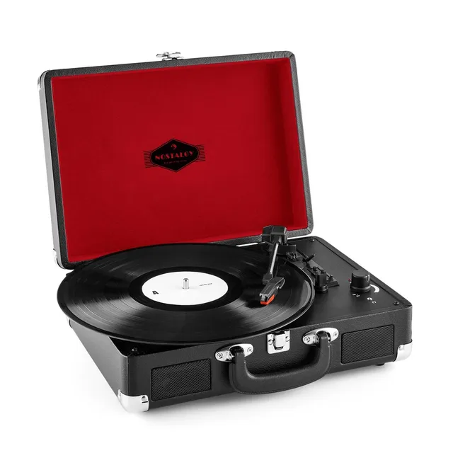 auna-peggy-sue-retro-plattenspieler-im-vintage-koffer-mit-lautsprecher-und-usb image 1