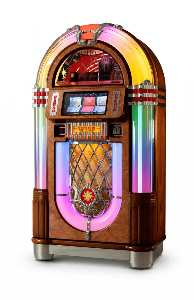 sound-leisure-sl15-slimline-cd-jukebox-mid-oak image 1