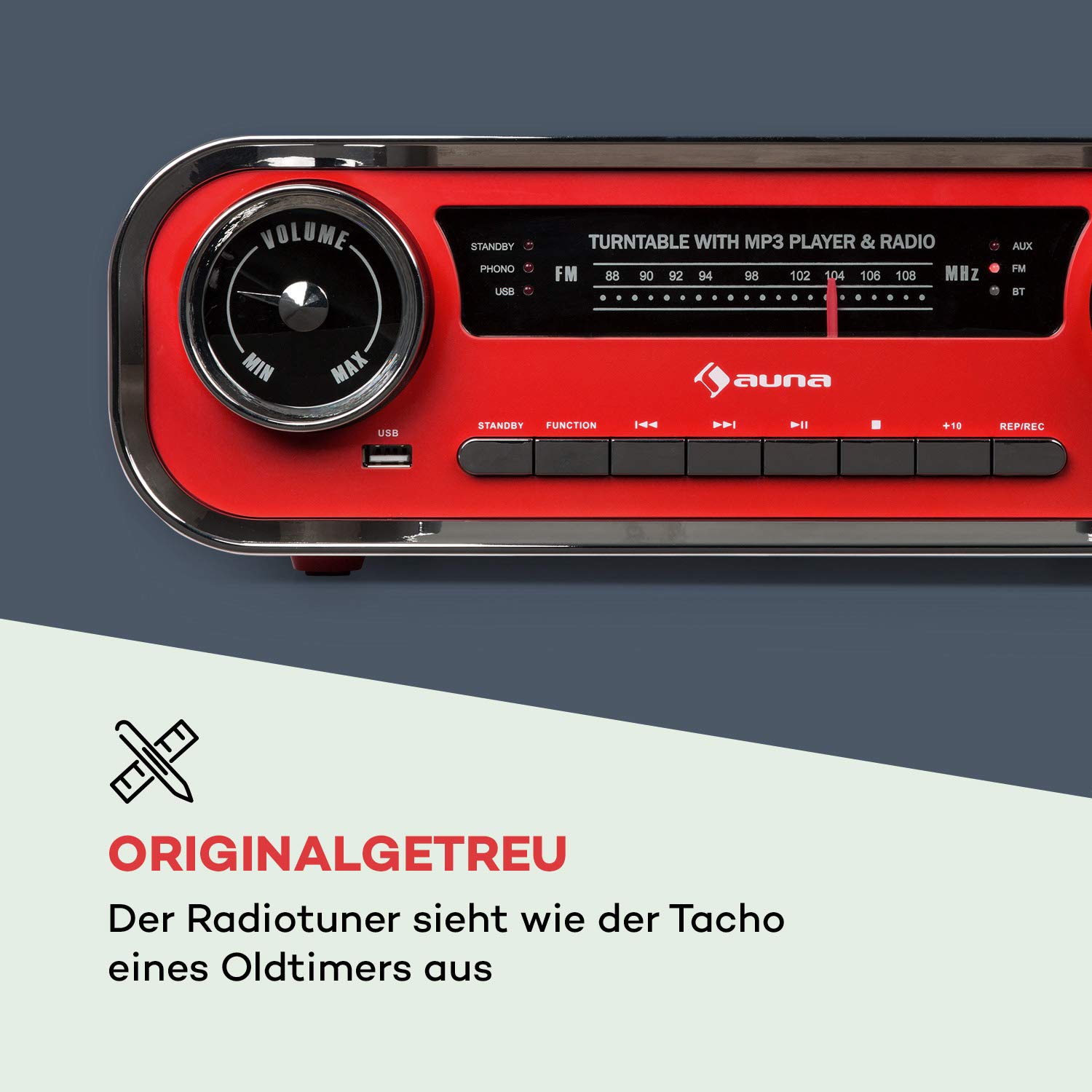 auna-challenger-lp-plattenspieler-mit-stereolautsprecher-bluetooth-und-ukw-radio image 6