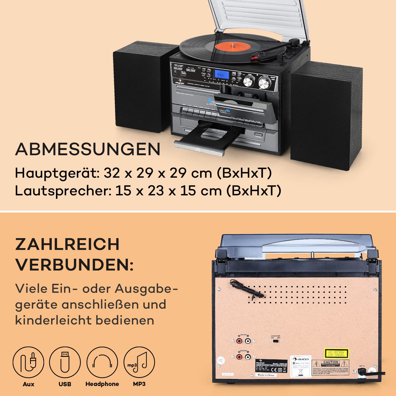 auna-retro-plattenspieler-mit-lautsprecher-dab-cd-und-kassette image 6
