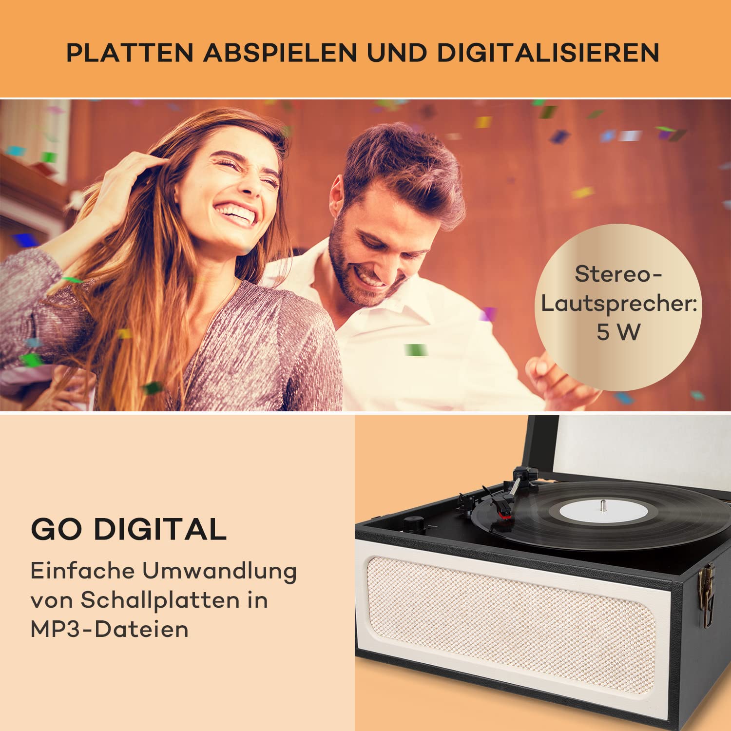 auna-plattenspieler-retro-mit-lautsprecher-cd-player-bluetooth-und-usb-vinyl-pla image 3