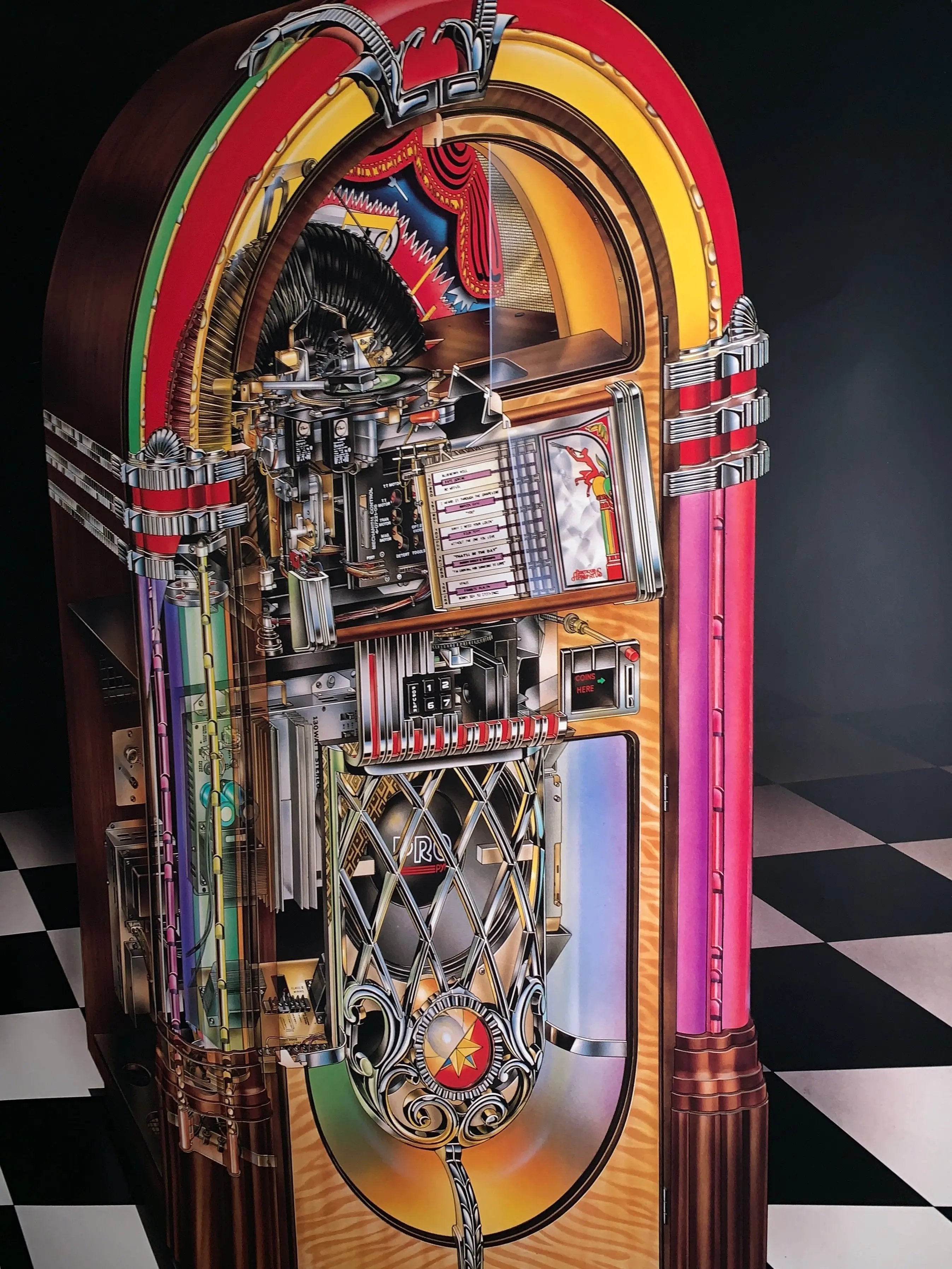 rock-ola-bubbler-poster-24-x-36-inch-jukebox-cutaway-kunstdruck image 5