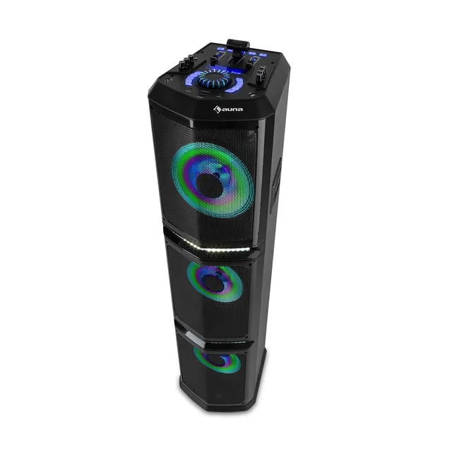 auna-clubmaster-triplebeat-party-station-150w-mit-bluetooth-usb-schwarz image 1