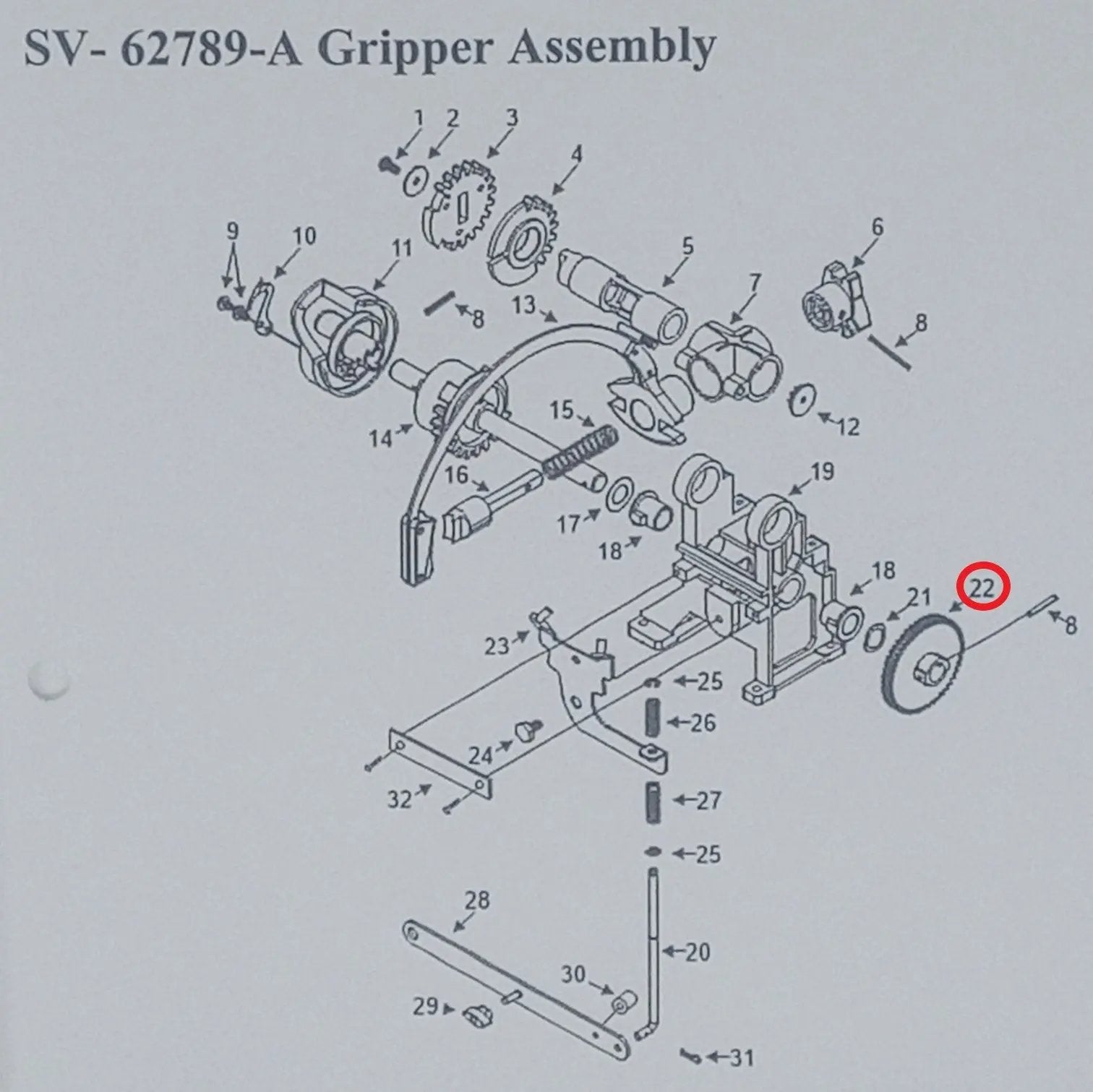 rock-ola-gripper-shaft-gear-34310-01-greifer-zahnrad-ersatzteil image 2