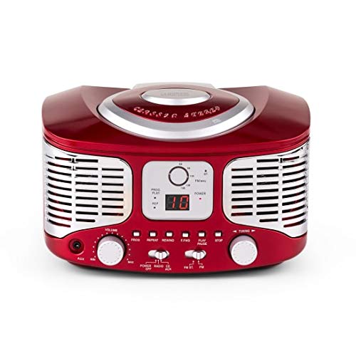 auna-rcd-320-retro-cd-radio-stereoanlage-tragbar-rot image 3