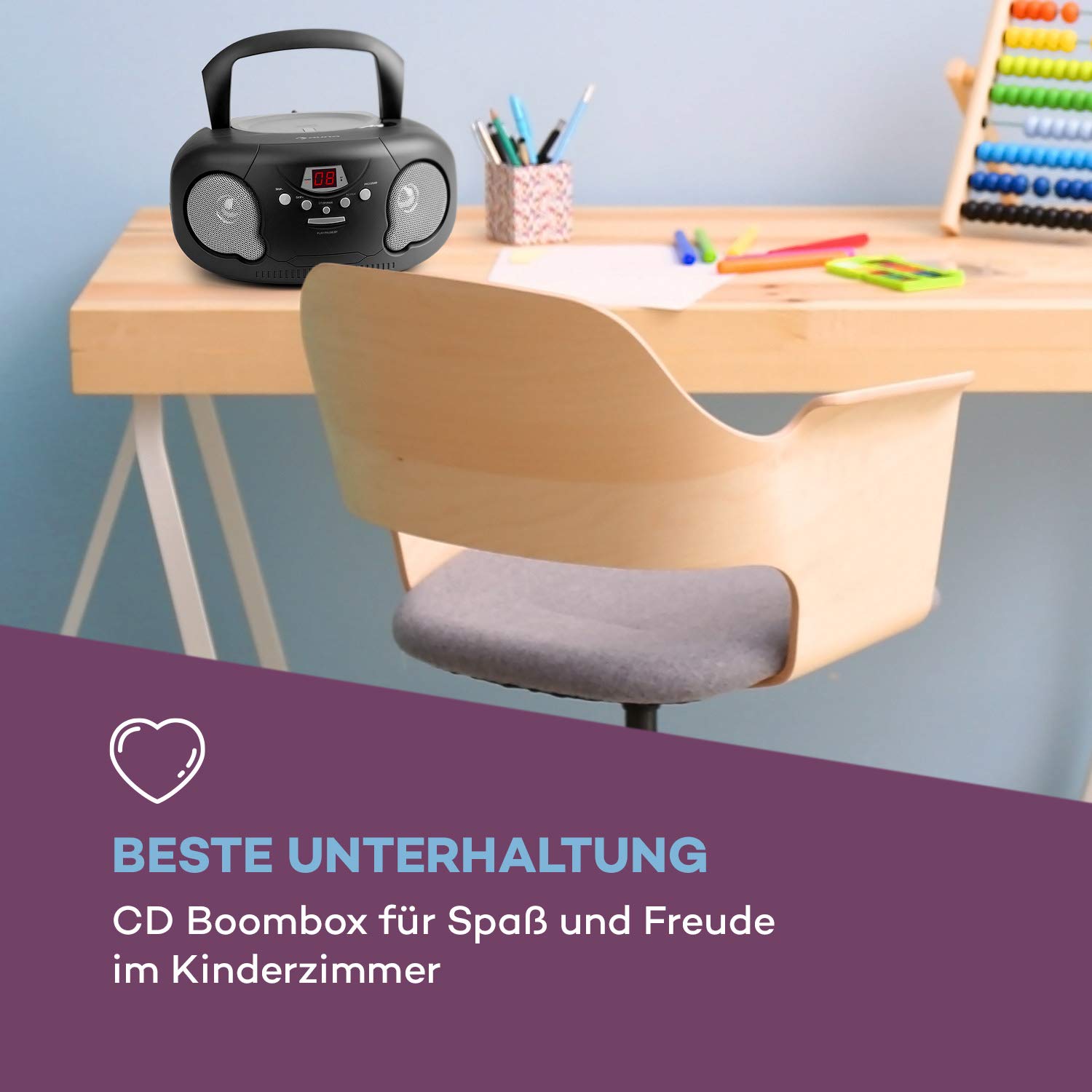 auna-black-bonbon-cd-boombox-bluetooth-ukw-schwarz image 2