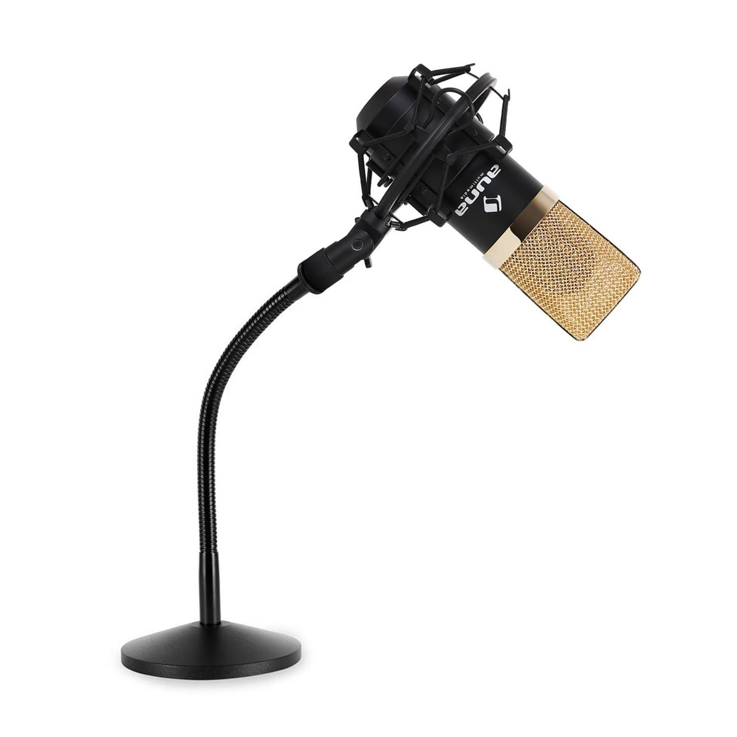 auna-mic-900sbg-usb-kondensatormikrofon-mit-tischstativ-gold-schwarz image 1