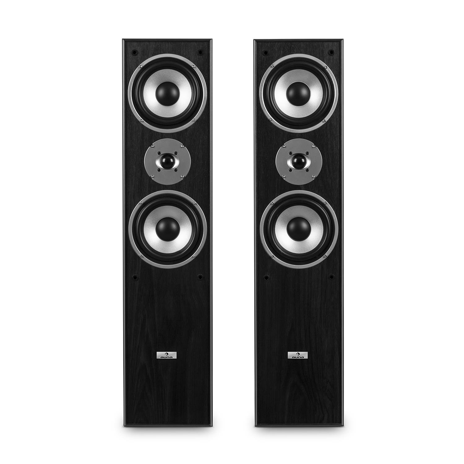 auna-l766-hifi-stand-lautsprecher-paar-3-wege-bassreflex-350w-schwarz image 2