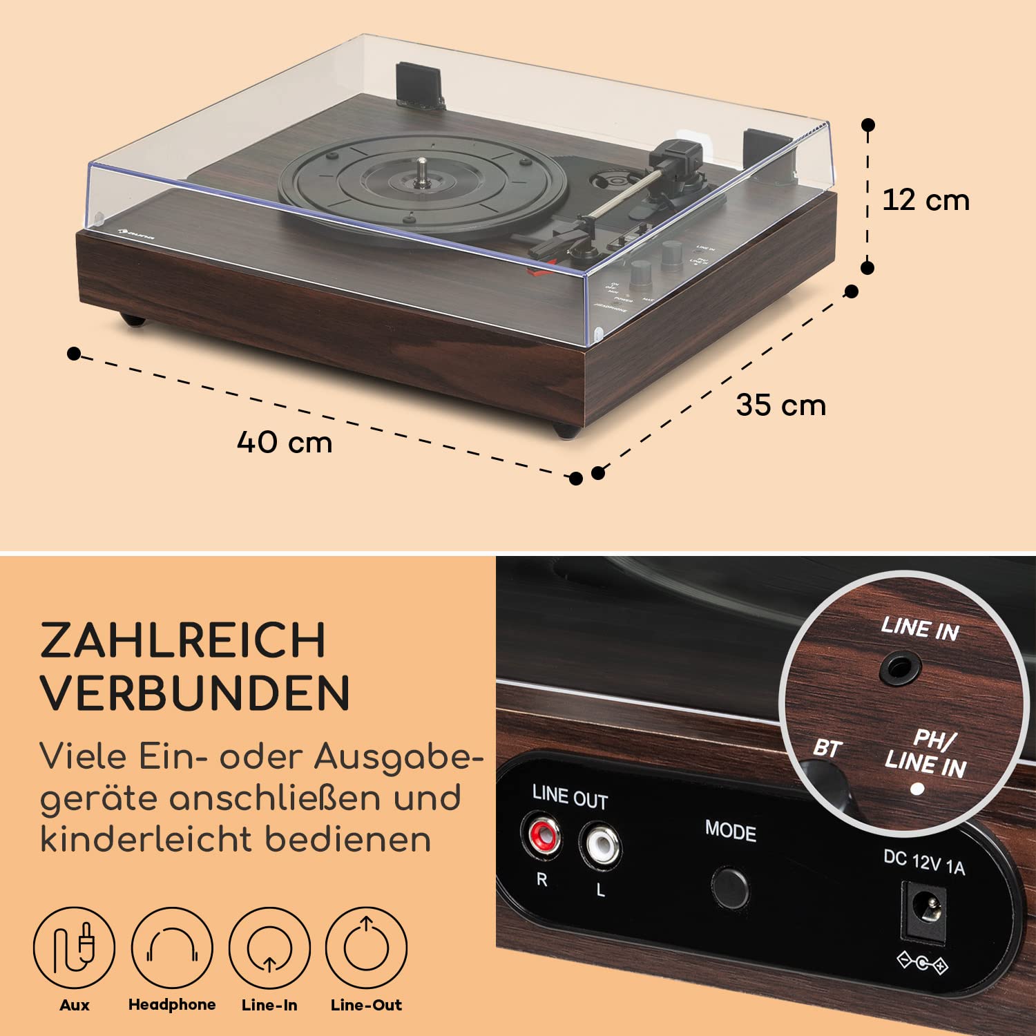 auna-vinyl-plattenspieler-im-retro-design-mit-lautsprecher-bluetooth-und-led-uhr image 6