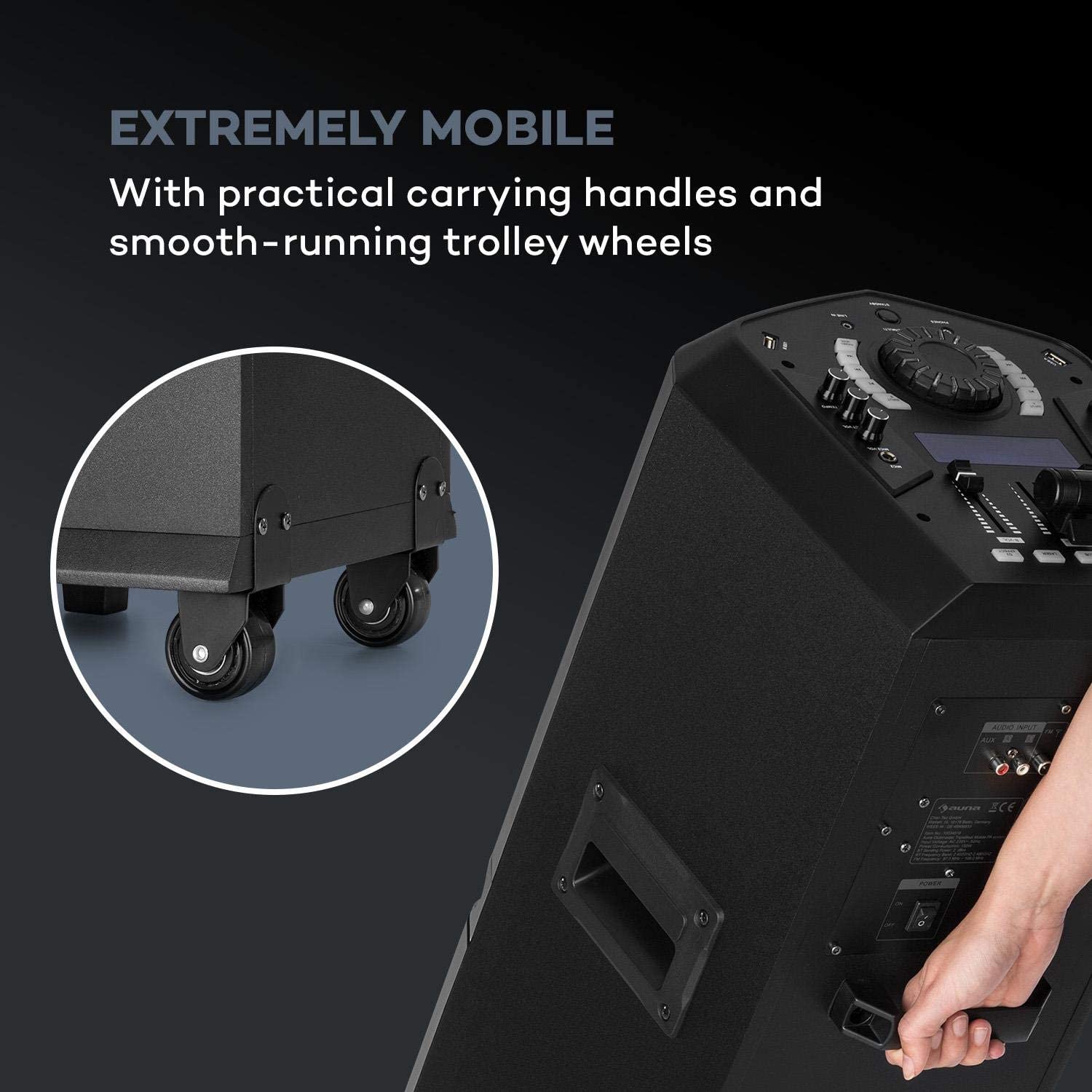 auna-clubmaster-triplebeat-party-station-150w-mit-bluetooth-usb-schwarz image 7