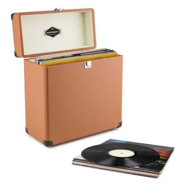 auna-tts6-br-schallplattenkoffer-f-r-30-lp-recordbox-braun image 1