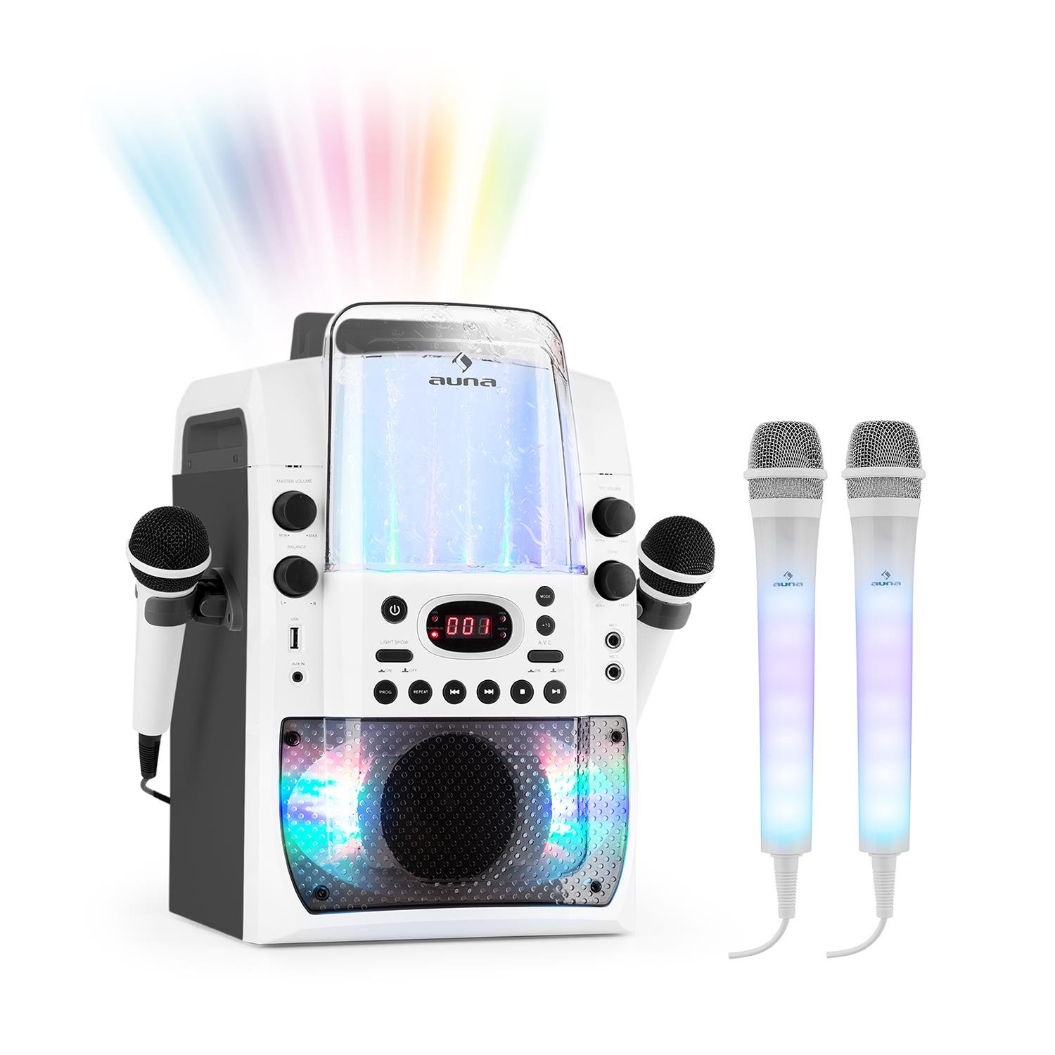 auna-kara-liquida-bt-karaoke-anlage-mit-dazzl-mic-set-und-led-wasserfont-ne-grau image 1