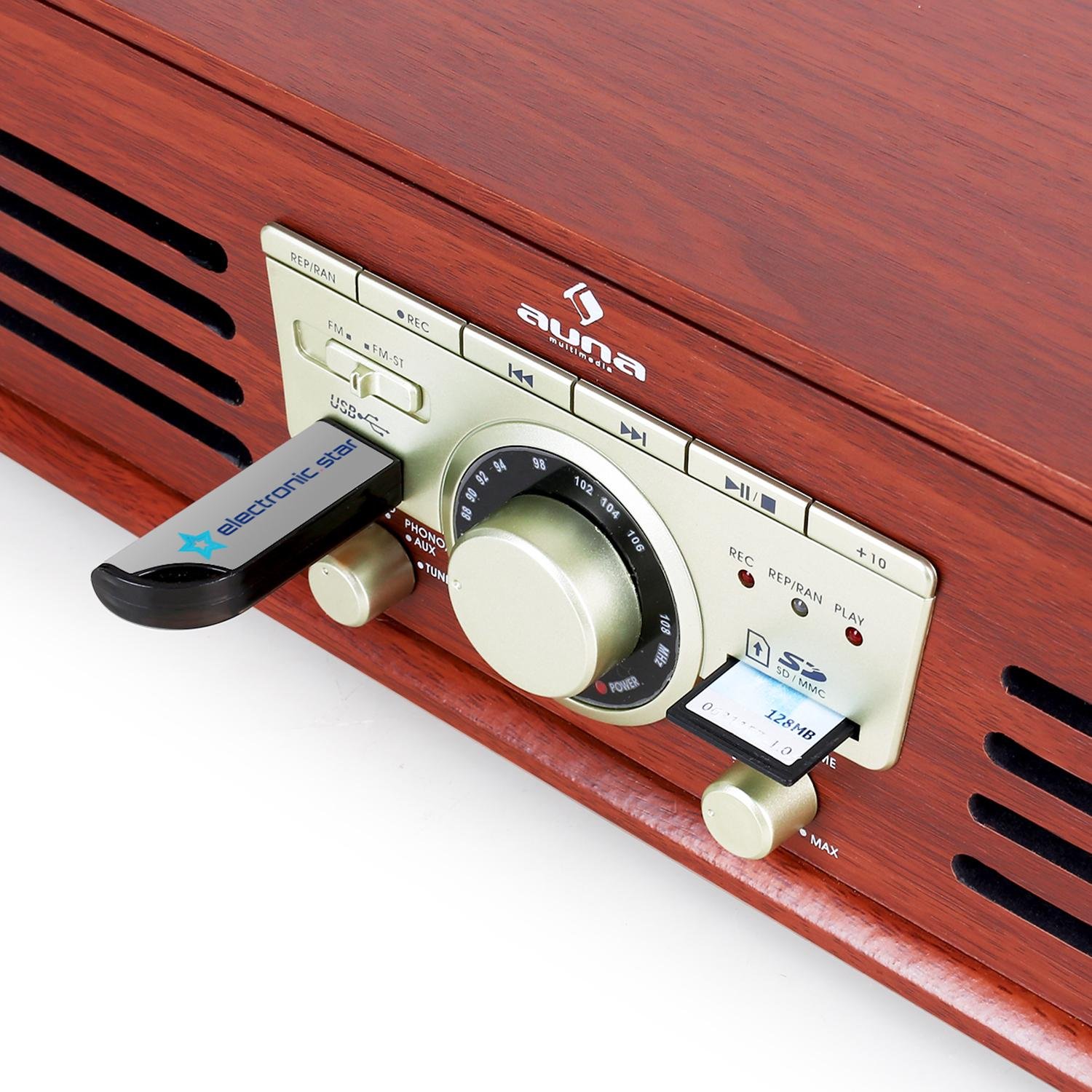 auna-tt-92b-plattenspieler-mit-usb-sd-mp3-aux-und-stereo-lautsprecher-holz image 5