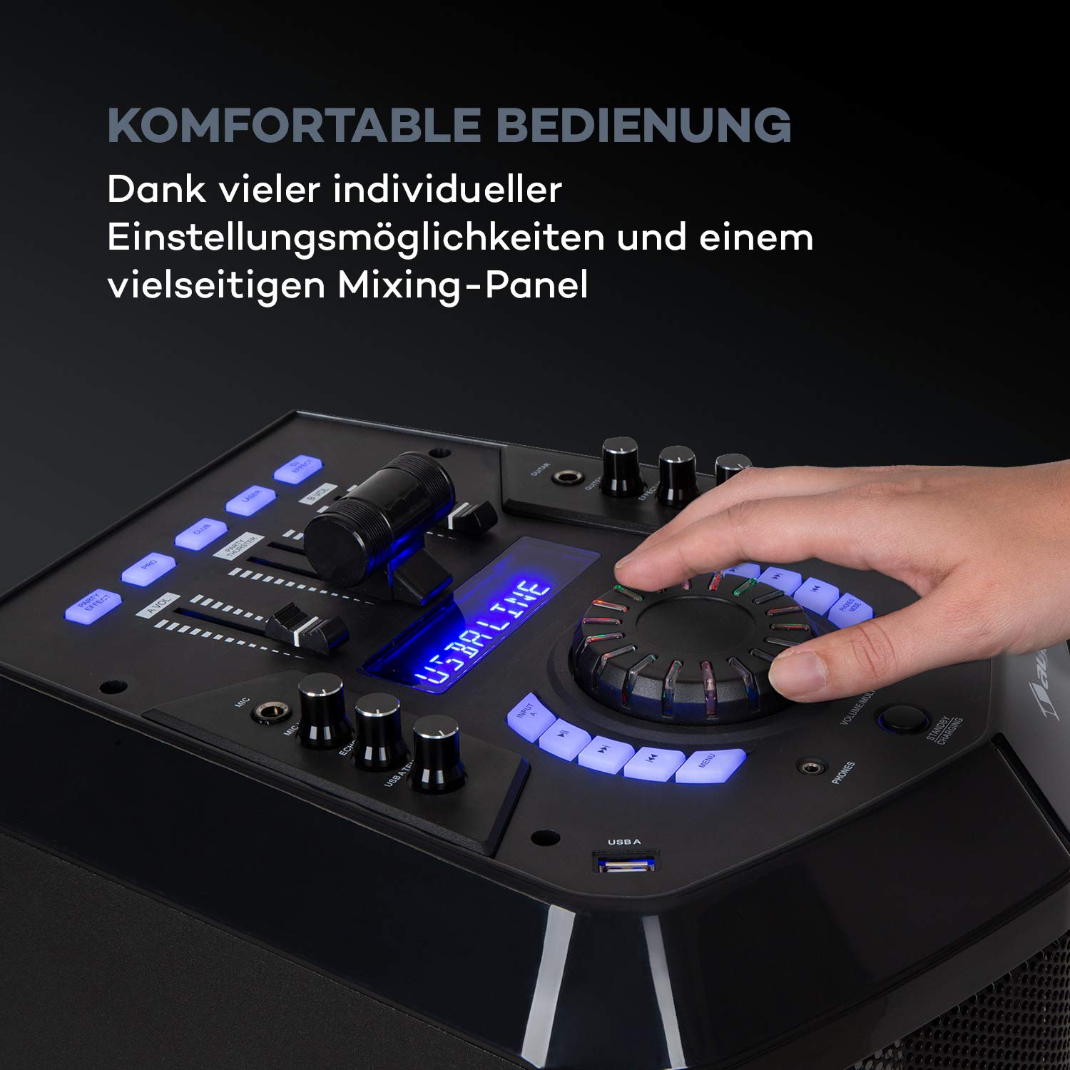 auna-clubmaster-8000-party-lautsprecher-mit-bluetooth-und-120-watt-max-schwarz image 3
