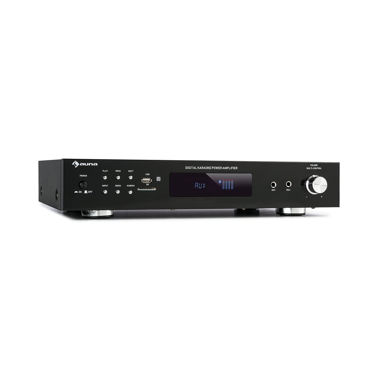 auna-amp-stereo-hifi-verst-rker-2x-60-watt-mit-bluetooth-usb-und-karaoke-schwarz image 1