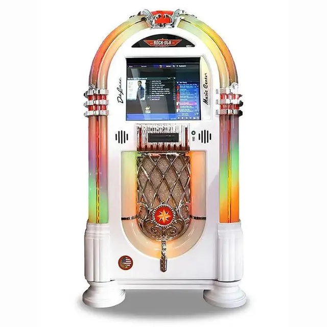rock-ola-bubbler-qb-8-digital-music-center-jukebox-gloss-white image 1