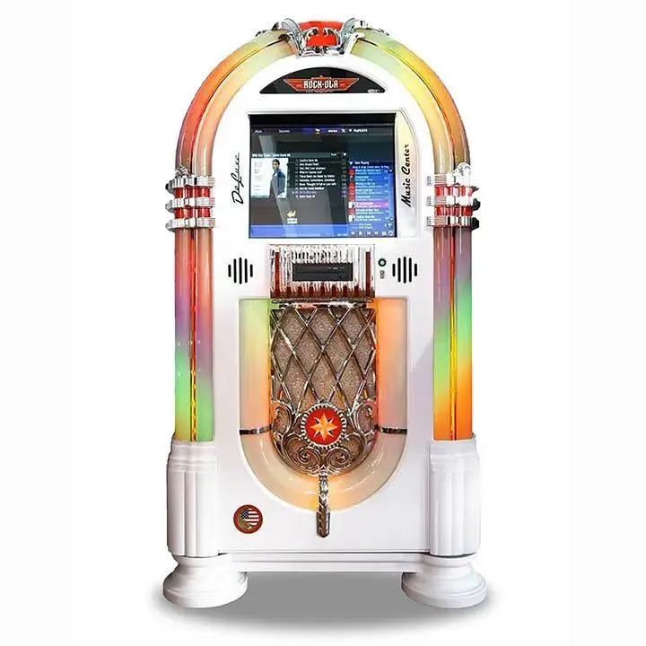rock-ola-bubbler-qb-8-digital-music-center-jukebox-gloss-white image 1