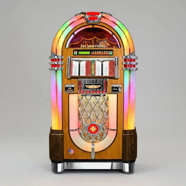 rock-ola-bubbler-vinyl-45-deluxe-jukebox-walnuss-bluetooth image 1