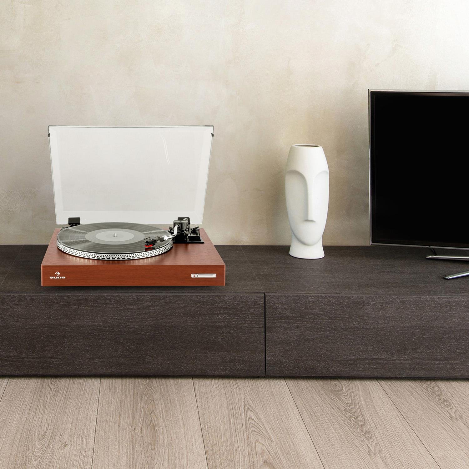 auna-tt-931-plattenspieler-mit-riemenantrieb-auto-start-pitch-usb-bluetooth-holz image 3