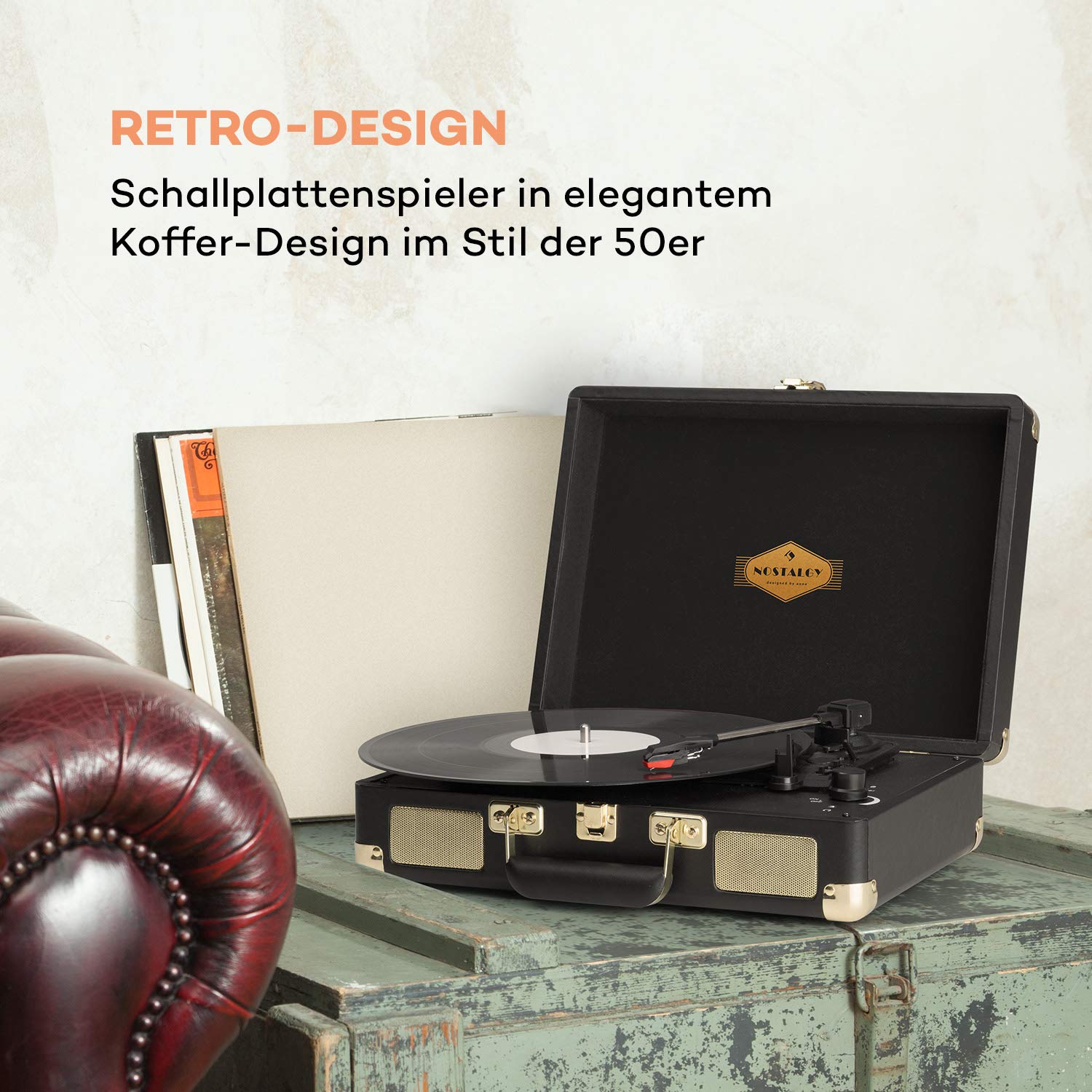 auna-peggy-sue-koffer-plattenspieler-usb-cinch-kopfh-rer-schwarz-gold image 2