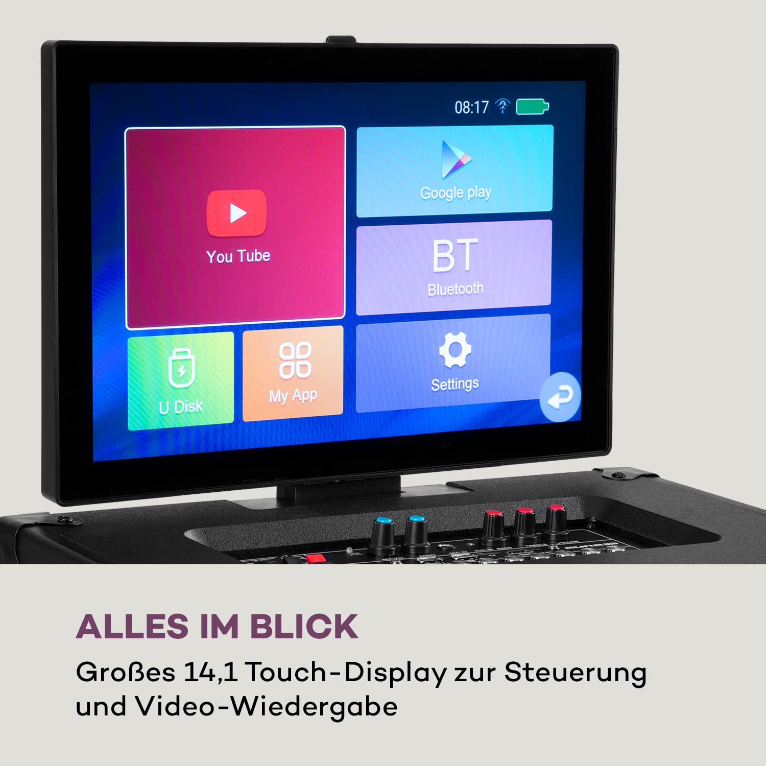 auna-pa-karaoke-maschine-mit-2-mikrofonen-12-1-cm-display-wifi-und-bluetooth-2 image 4