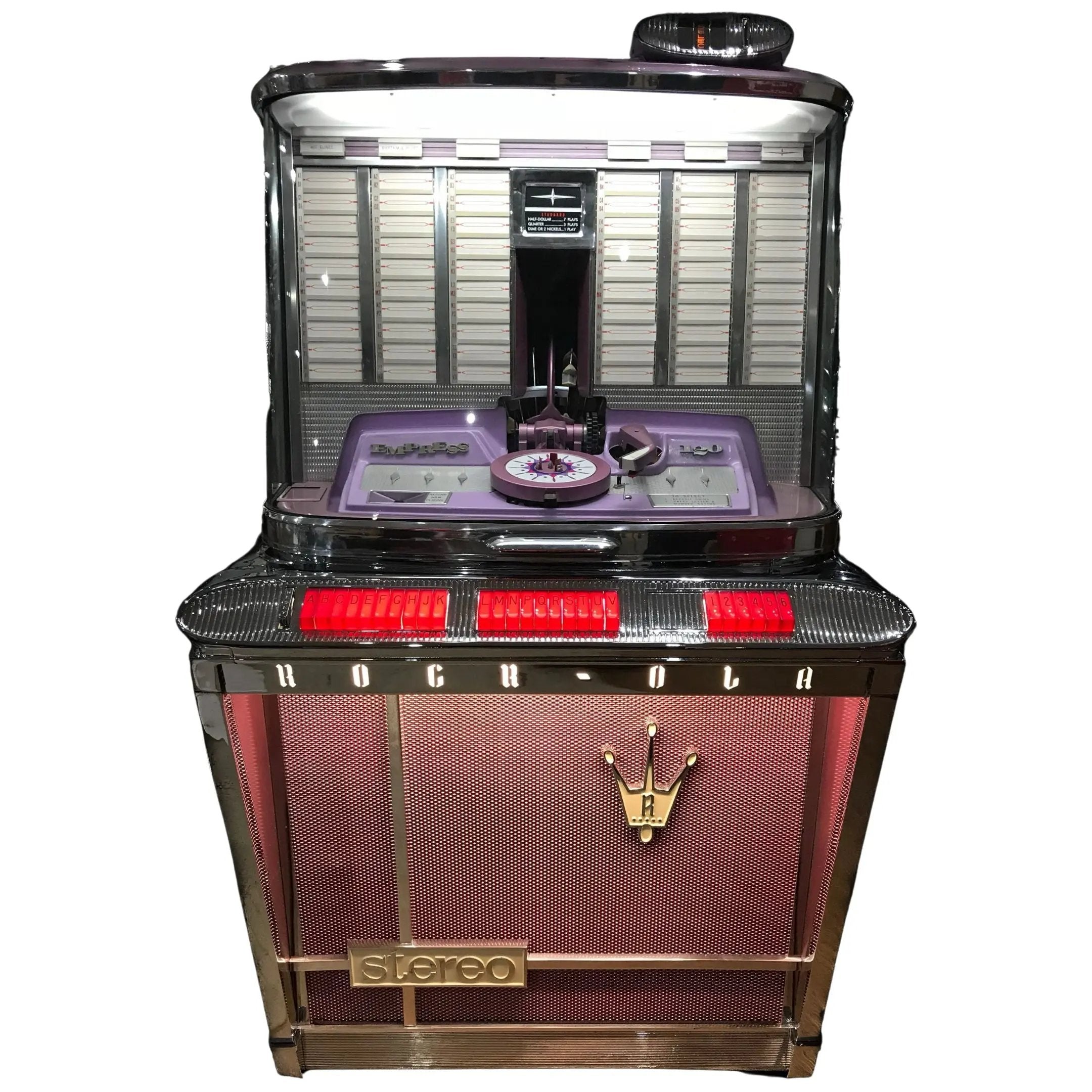 rock-ola-1496-empress-120-original-1962-vintage-vinyl-jukebox-mit-r-hrenverst-rk image 1