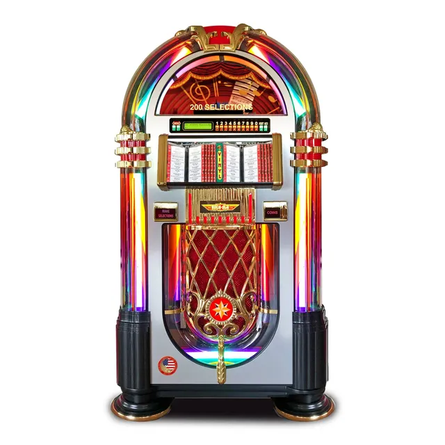rock-ola-bubbler-vinyl-45-jukebox-crystal-edition-silber image 1