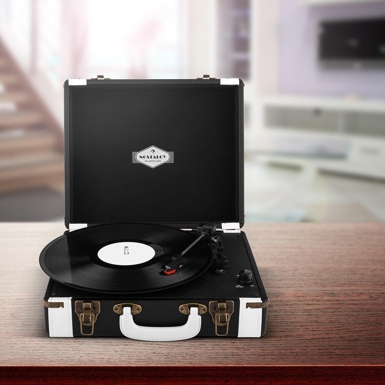 auna-jerry-lee-record-collector-set-plattenspieler-koffer-f-r-30-lps-schwarz image 2