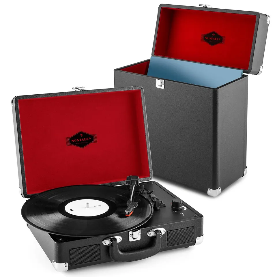 auna-peggy-sue-record-collector-set-koffer-plattenspieler-mit-plattenkoffer-f-r- image 1