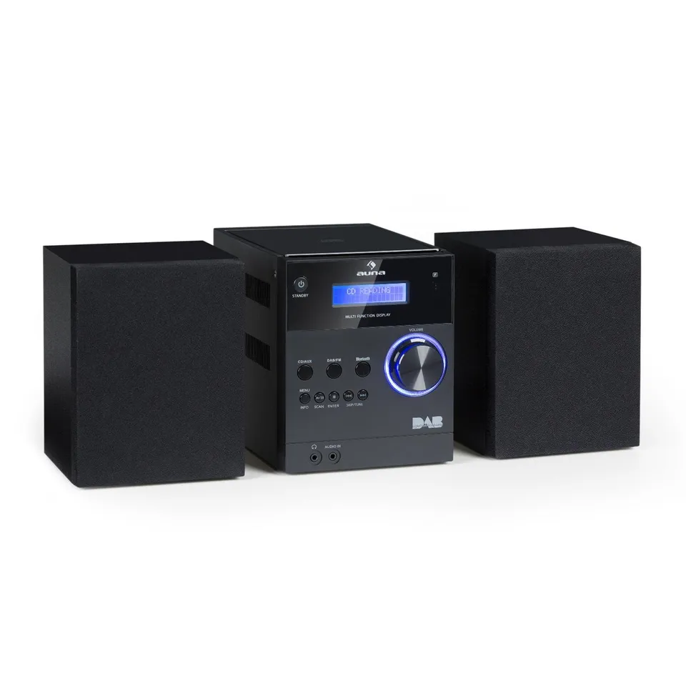 auna-mc-20-dab-micro-stereoanlage-schwarz-mini-hifi-anlage-mit-bluetooth-und-cd image 1