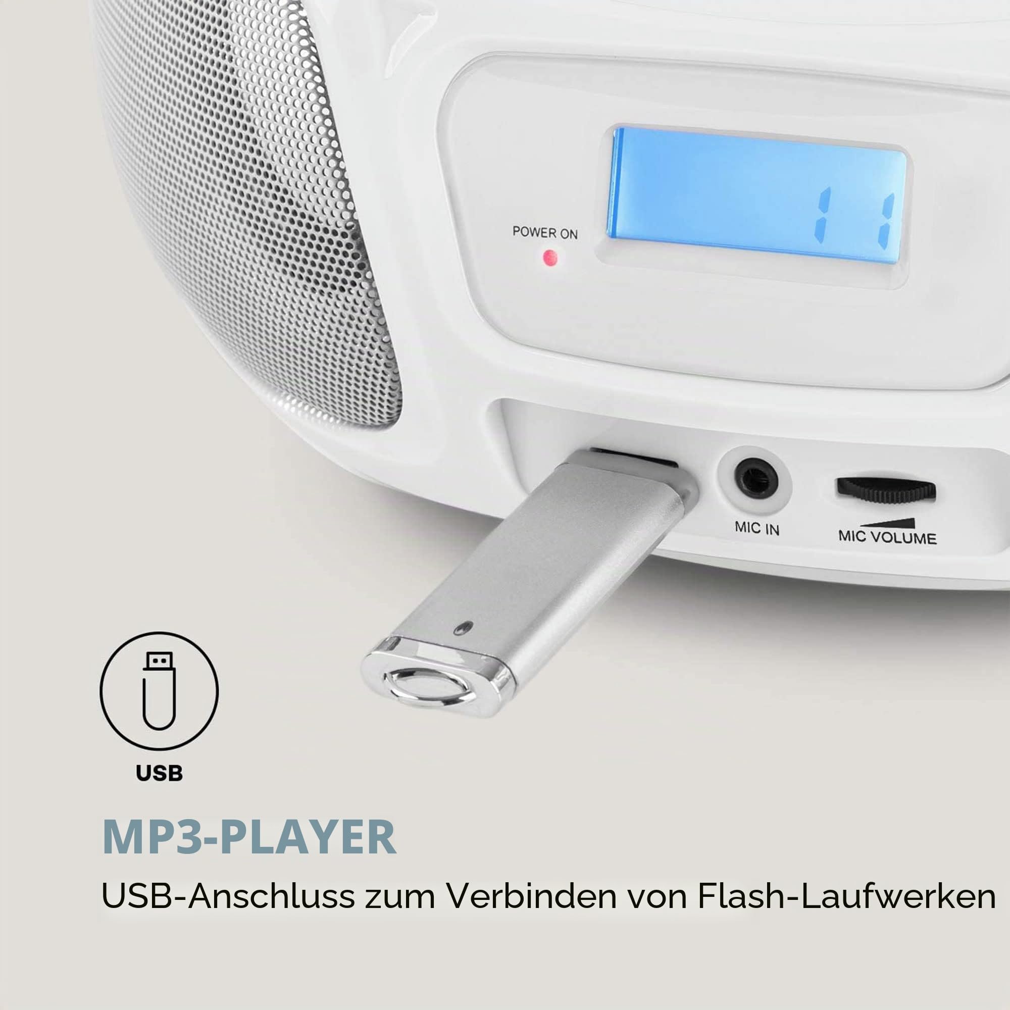 auna-kara-boombox-tragbares-cd-radio-f-r-kinder-mit-mikrofon-bluetooth-usb-und-l image 5