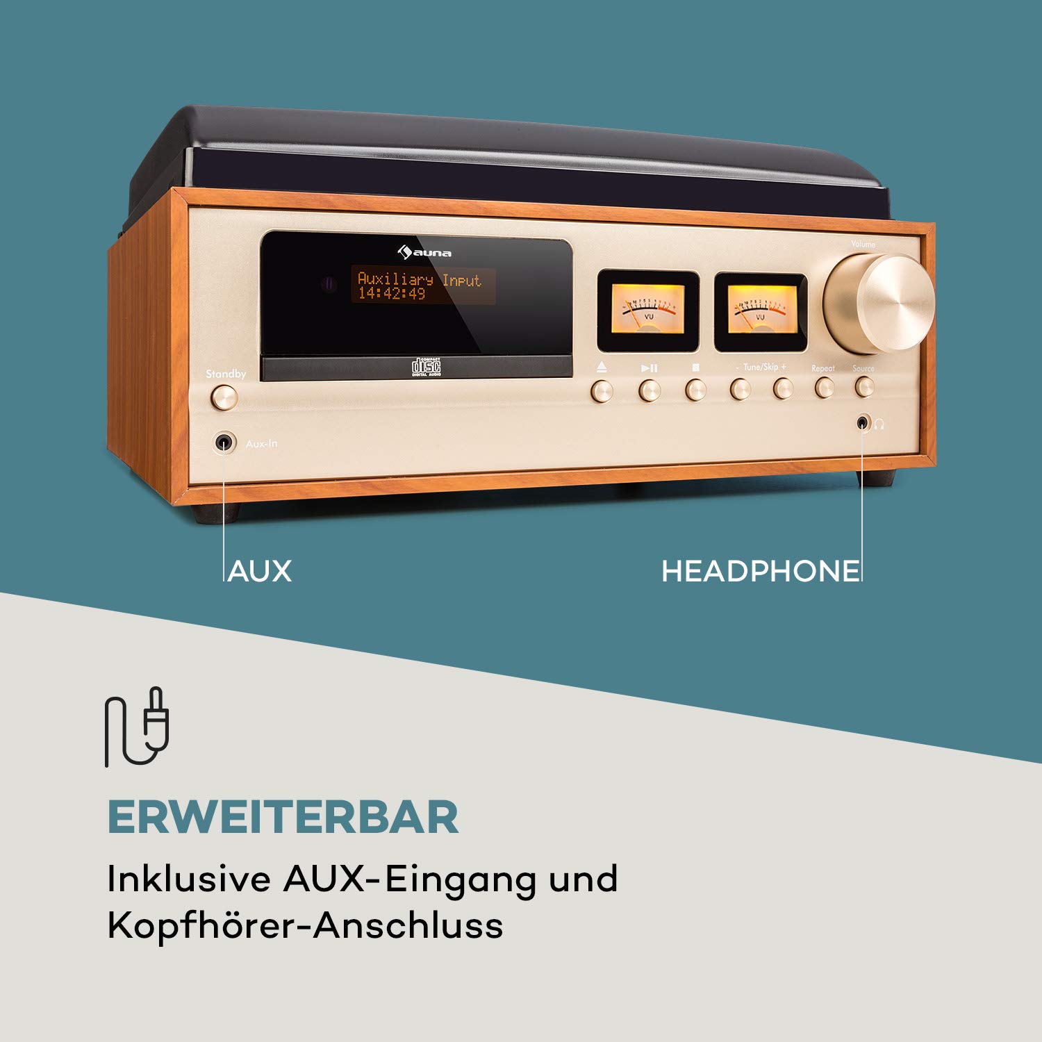 auna-oxford-retro-stereoanlage-mit-plattenspieler-cd-dab-und-bluetooth-champagne image 4