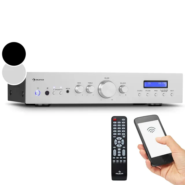 auna-hifi-stereo-mini-verst-rker-2-kanal-mit-bass-treble-regler-dab-radio-und-fe image 1