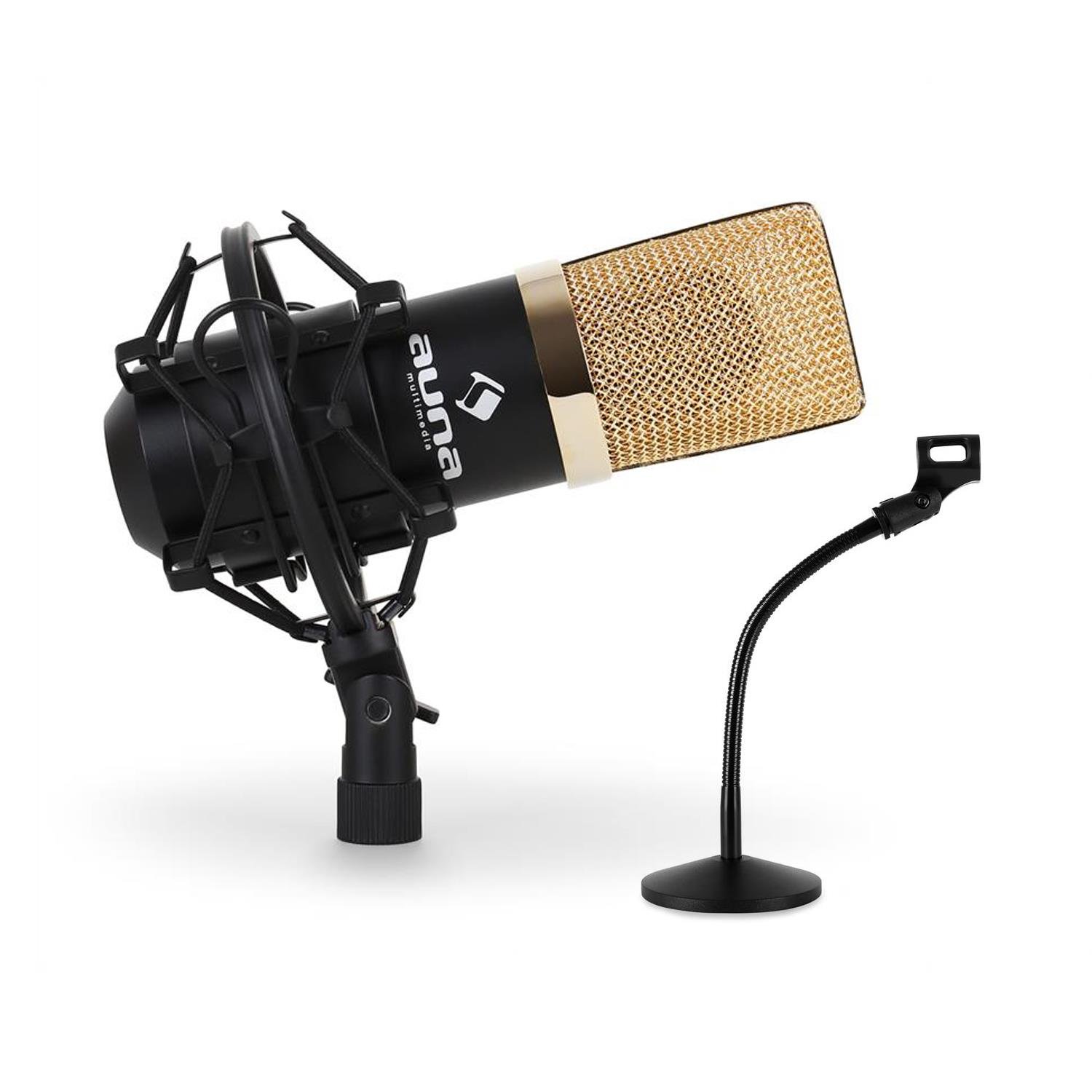 auna-mic-900sbg-usb-kondensatormikrofon-mit-tischstativ-gold-schwarz image 2