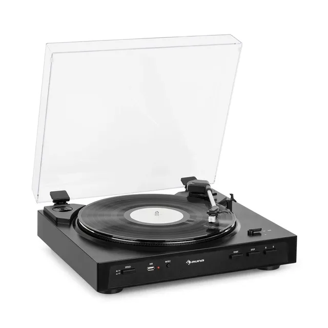 auna-fullmatic-vollautomatischer-plattenspieler-mit-usb-vorverst-rker-schwarz image 1