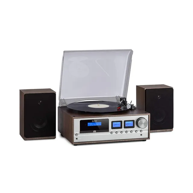 auna-oxford-retro-stereoanlage-dab-mit-plattenspieler-cd-bluetooth-dunkelgrau image 1