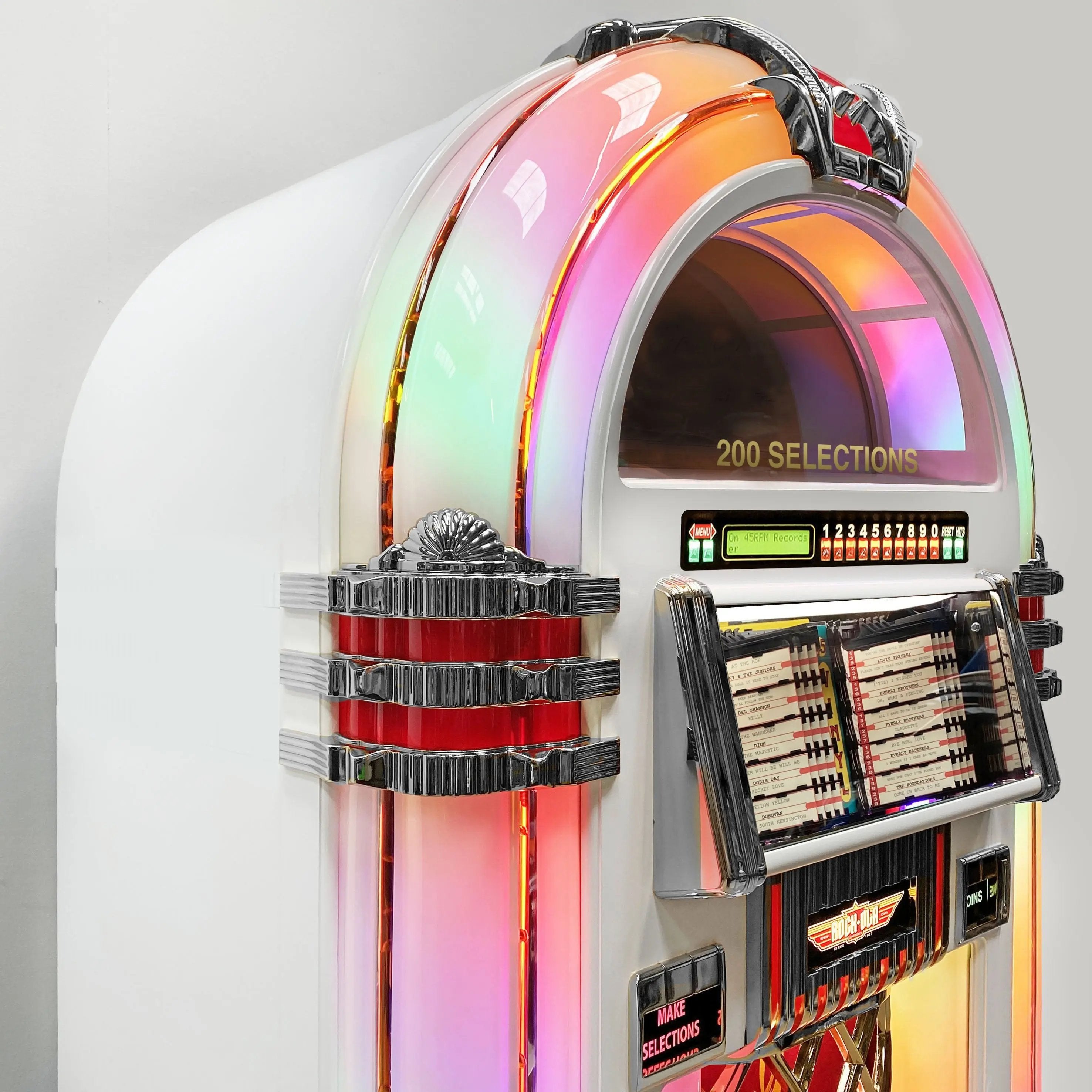 rock-ola-bubbler-vinyl-45-jukebox-gloss-white-100x-45rpm-mit-bluetooth image 6