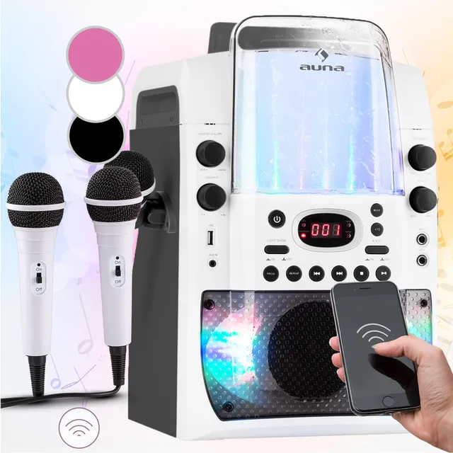 auna-ktv-karaoke-musikbox-mit-cd-player-bluetooth-und-2-uhf-mikrofonen image 1
